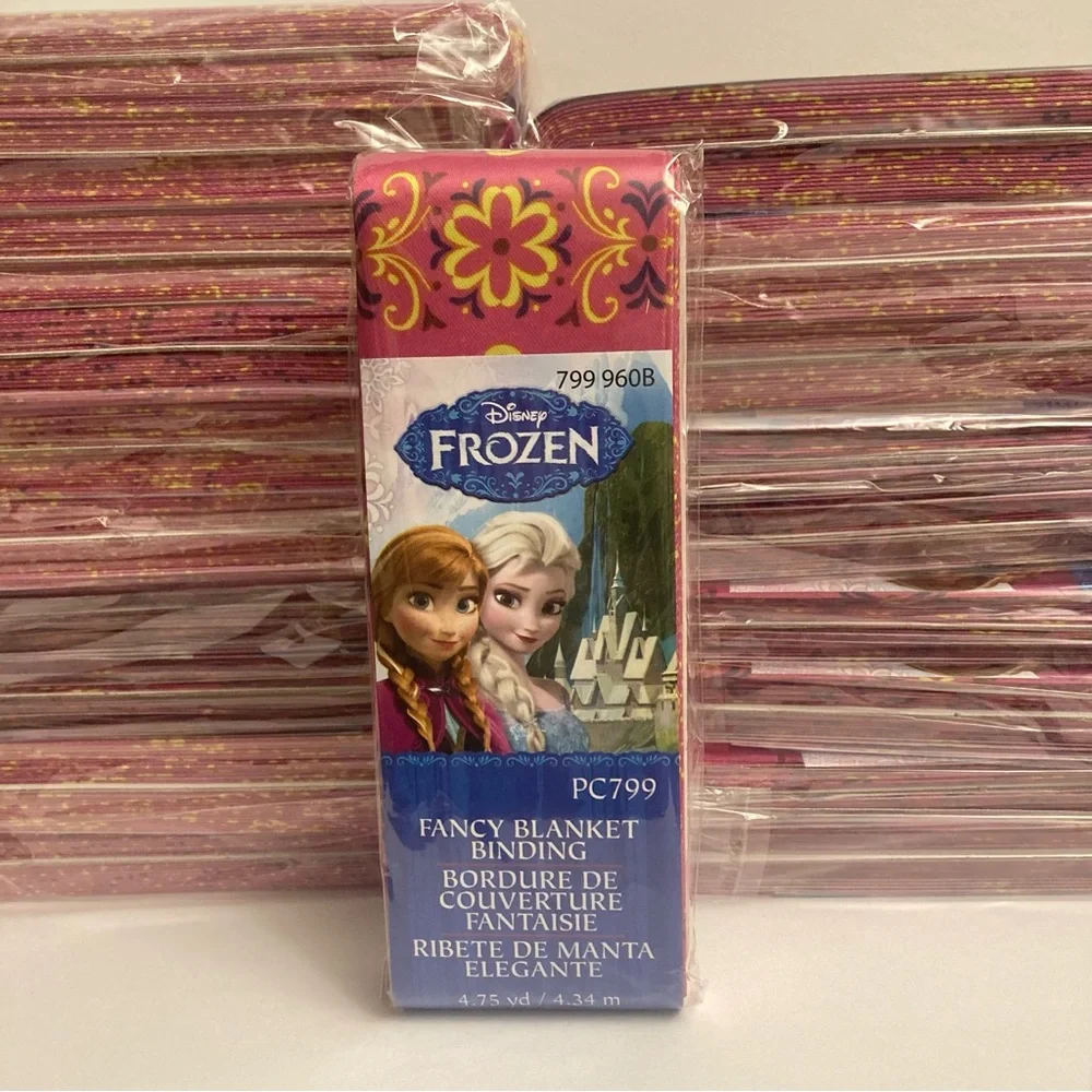Disney Frozen Fancy Blanket Binding 4.75yd 20packs Anna Elsa Fabric Strips Craft